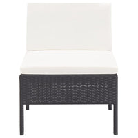 Thumbnail for 3-tlg. Garten-Lounge-Set mit Auflagen Poly Rattan Schwarz
