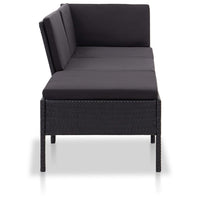 Thumbnail for 3-tlg. Garten-Lounge-Set mit Auflagen Poly Rattan Schwarz