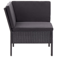 Thumbnail for 3-tlg. Garten-Lounge-Set mit Auflagen Poly Rattan Schwarz