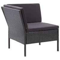 Thumbnail for 3-tlg. Garten-Lounge-Set mit Auflagen Poly Rattan Schwarz