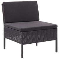 Thumbnail for 3-tlg. Garten-Lounge-Set mit Auflagen Poly Rattan Schwarz