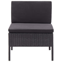 Thumbnail for 3-tlg. Garten-Lounge-Set mit Auflagen Poly Rattan Schwarz