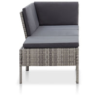 Thumbnail for 3-tlg. Garten-Lounge-Set mit Auflagen Poly Rattan Grau