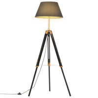 Thumbnail for Stativlampe Schwarz und Golden Teak Massivholz 141 cm