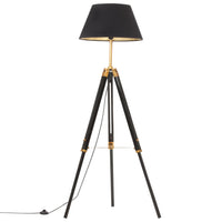 Thumbnail for Stativlampe Schwarz und Golden Teak Massivholz 141 cm