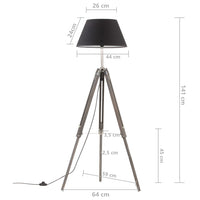 Thumbnail for Stativlampe Schwarz und Golden Teak Massivholz 141 cm