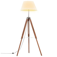 Thumbnail for Stativlampe Honigbraun und Weiß Teak Massivholz 141 cm