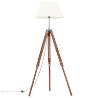 Thumbnail for Stativlampe Honigbraun und Weiß Teak Massivholz 141 cm