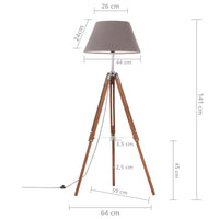 Thumbnail for Stativlampe Honigbraun und Grau Teak Massivholz 141 cm