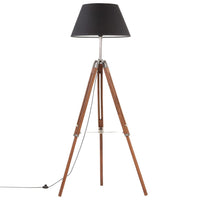 Thumbnail for Stativlampe Honigbraun und Schwarz Teak Massivholz 141 cm