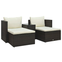 Thumbnail for 5-tlg. Garten-Lounge-Set mit Auflagen Poly Rattan Braun