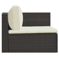 Thumbnail for 5-tlg. Garten-Lounge-Set mit Auflagen Poly Rattan Braun