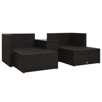 Thumbnail for 5-tlg. Garten-Lounge-Set mit Auflagen Poly Rattan Braun