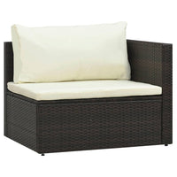 Thumbnail for 5-tlg. Garten-Lounge-Set mit Auflagen Poly Rattan Braun