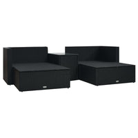 Thumbnail for 5-tlg. Garten-Lounge-Set mit Auflagen Poly Rattan Schwarz