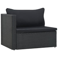 Thumbnail for 5-tlg. Garten-Lounge-Set mit Auflagen Poly Rattan Schwarz