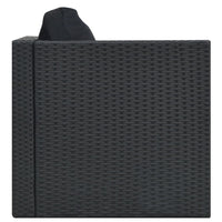 Thumbnail for 5-tlg. Garten-Lounge-Set mit Auflagen Poly Rattan Schwarz