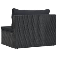 Thumbnail for 5-tlg. Garten-Lounge-Set mit Auflagen Poly Rattan Schwarz