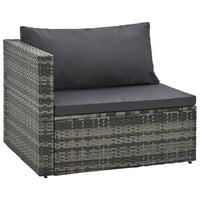 Thumbnail for 5-tlg. Garten-Lounge-Set mit Auflagen Poly Rattan Grau