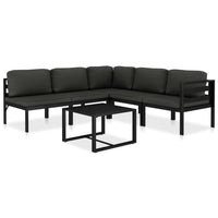 Thumbnail for 6-tlg. Garten-Lounge-Set mit Kissen Aluminium Anthrazit