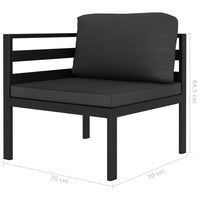 Thumbnail for 6-tlg. Garten-Lounge-Set mit Kissen Aluminium Anthrazit