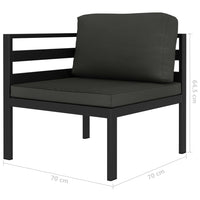 Thumbnail for 5-tlg. Garten-Lounge-Set mit Kissen Aluminium Anthrazit