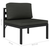 Thumbnail for 3-tlg. Garten-Lounge-Set mit Kissen Aluminium Anthrazit