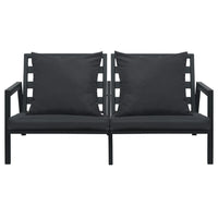 Thumbnail for 2-Sitzer-Gartensofa mit Auflagen Dunkelgrau Aluminium