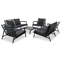 Thumbnail for 5-tlg. Garten-Lounge-Set mit Auflagen Aluminium Dunkelgrau