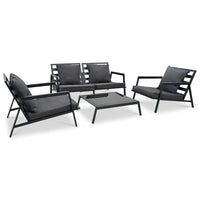 Thumbnail for 4-tlg. Outdoor-Lounge-Set mit Kissen Aluminium Dunkelgrau