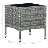 Thumbnail for Gartentisch Grau 40x40x45 cm Poly Rattan
