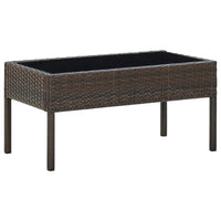 Thumbnail for Gartentisch Braun 75x40x37 cm Poly Rattan