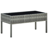 Thumbnail for Gartentisch Grau 75x40x37 cm Poly Rattan