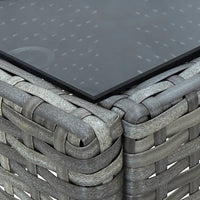 Thumbnail for Gartentisch Grau 75x40x37 cm Poly Rattan