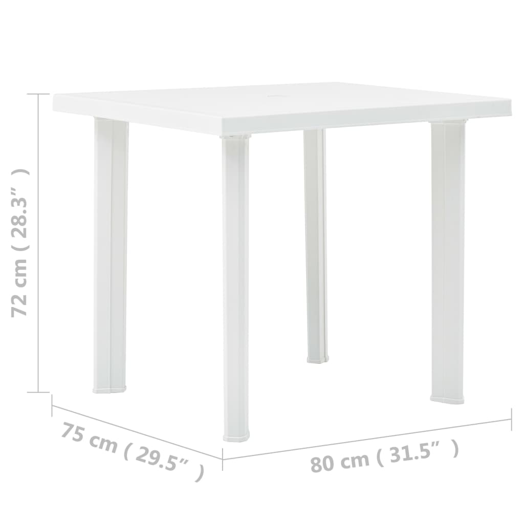 Gartentisch Weiß 80x75x72 cm Kunststoff