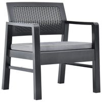 Thumbnail for 3-tlg. Garten-Lounge-Set Kunststoff Anthrazit