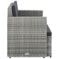 Thumbnail for 2-Sitzer-Gartensofa mit Auflagen Grau Poly Rattan