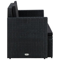 Thumbnail for 2-Sitzer-Gartensofa mit Auflagen Schwarz Poly Rattan