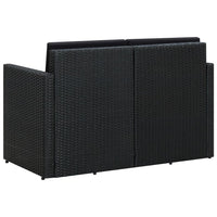 Thumbnail for 2-Sitzer-Gartensofa mit Auflagen Schwarz Poly Rattan