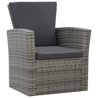 Thumbnail for 4-tlg. Garten-Lounge-Set mit Kissen Poly Rattan Grau
