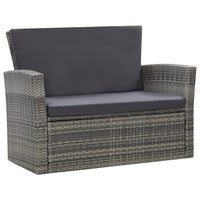 Thumbnail for 4-tlg. Garten-Lounge-Set mit Kissen Poly Rattan Grau