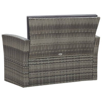 Thumbnail for 4-tlg. Garten-Lounge-Set mit Kissen Poly Rattan Grau