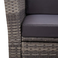 Thumbnail for 4-tlg. Garten-Lounge-Set mit Kissen Poly Rattan Grau