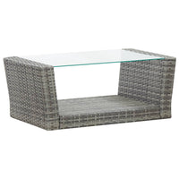 Thumbnail for 4-tlg. Garten-Lounge-Set mit Kissen Poly Rattan Grau