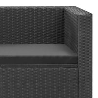 Thumbnail for 4-tlg. Garten-Lounge-Set Schwarz mit Auflagen Poly Rattan