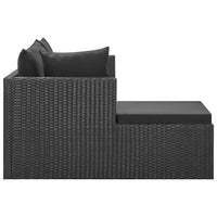 Thumbnail for 4-tlg. Garten-Lounge-Set Schwarz mit Auflagen Poly Rattan