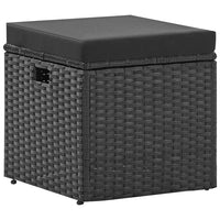 Thumbnail for 4-tlg. Garten-Lounge-Set Schwarz mit Auflagen Poly Rattan