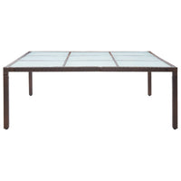 Thumbnail for Garten-Esstisch Braun 200×200×74 cm Poly Rattan