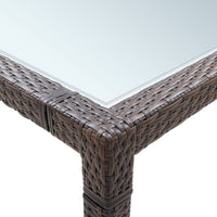 Thumbnail for Garten-Esstisch Braun 200×200×74 cm Poly Rattan