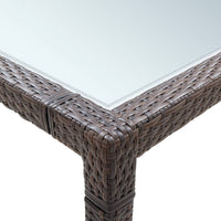 Thumbnail for Garten-Esstisch Braun 200×200×74 cm Poly Rattan